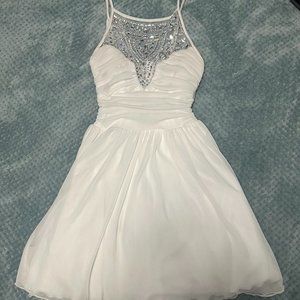 White Homecoming Dress with Rinestones